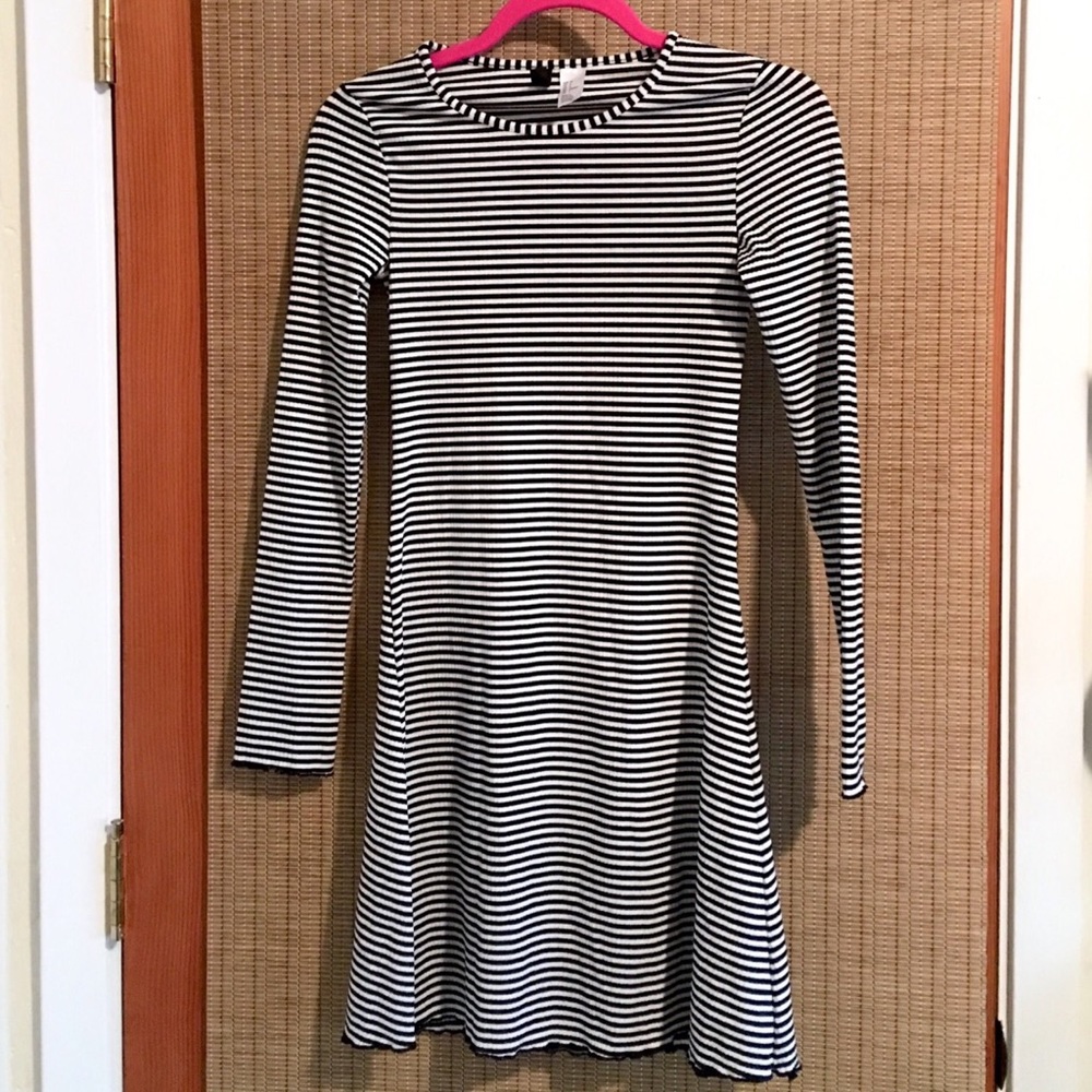 H&M Black & White Striped Dress